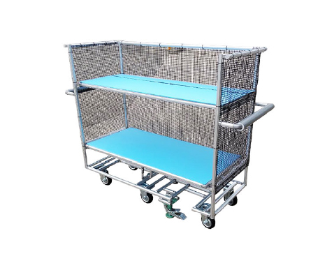 アルミパイプ製手押し台車